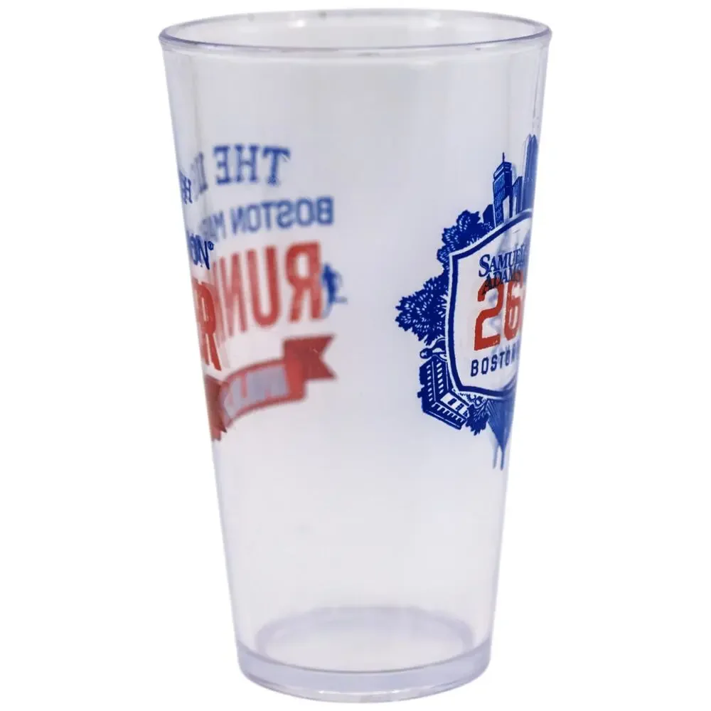 Samuel Adams 119th Boston Marathon 2015 Runner 26.2 Plastic Clear Pint Glass